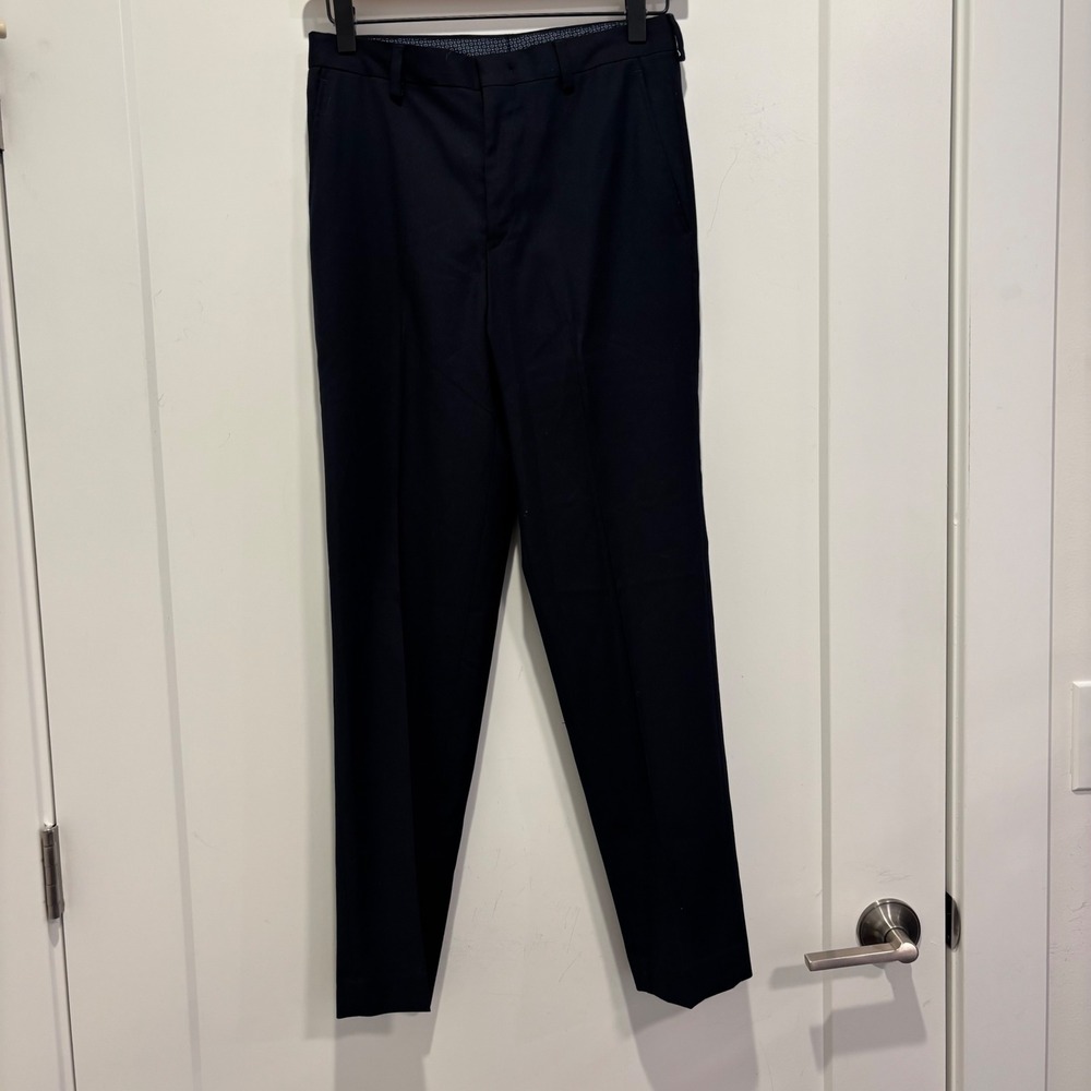 Lauren Ralph Lauren Navy Blue Dress Pants Trousers 14R 27W Flat Front Stretch